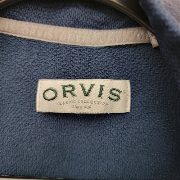 Orvis Full Zip Mens Knit Jacket Zip Pockets Navy Blue Outdoor Preppy Size L - Picture 7 of 13